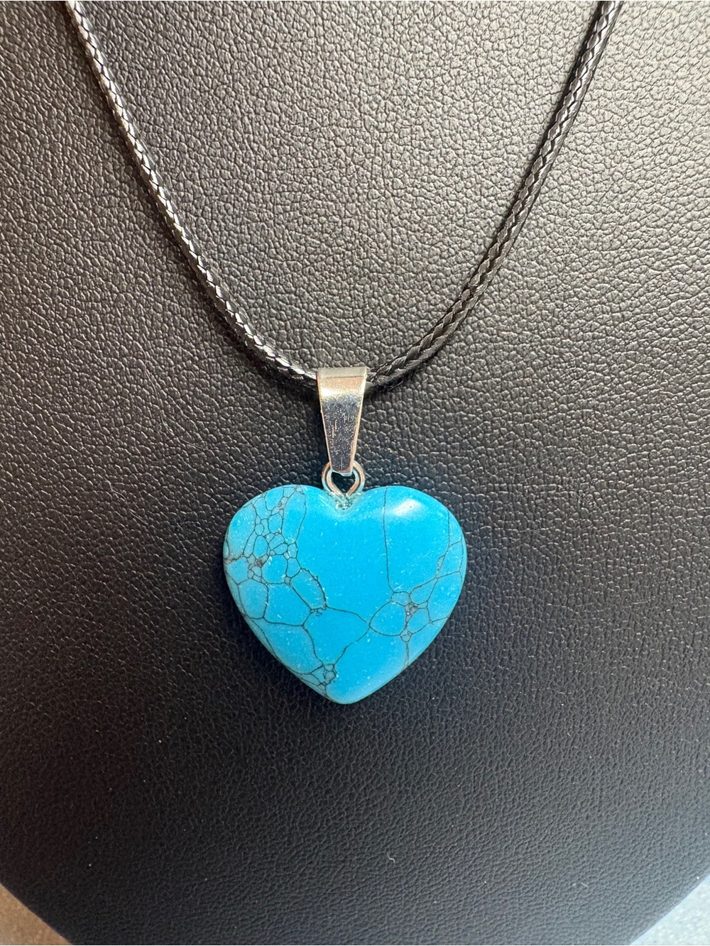 NATURAL Turquoise Heart Pendant Necklace